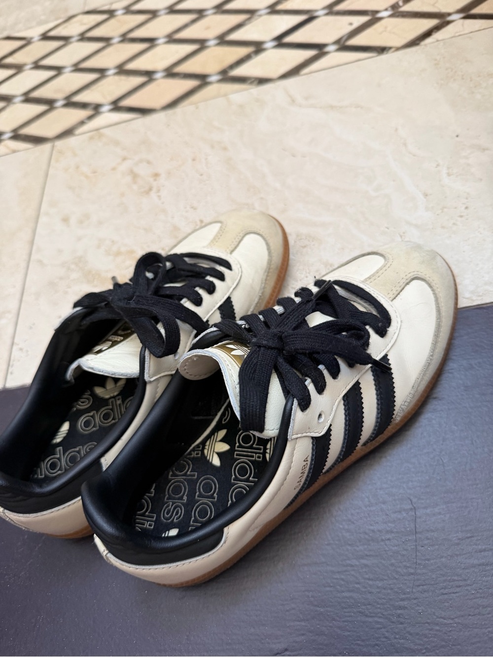 adidas Cream and Black Women's Athletic Shoes